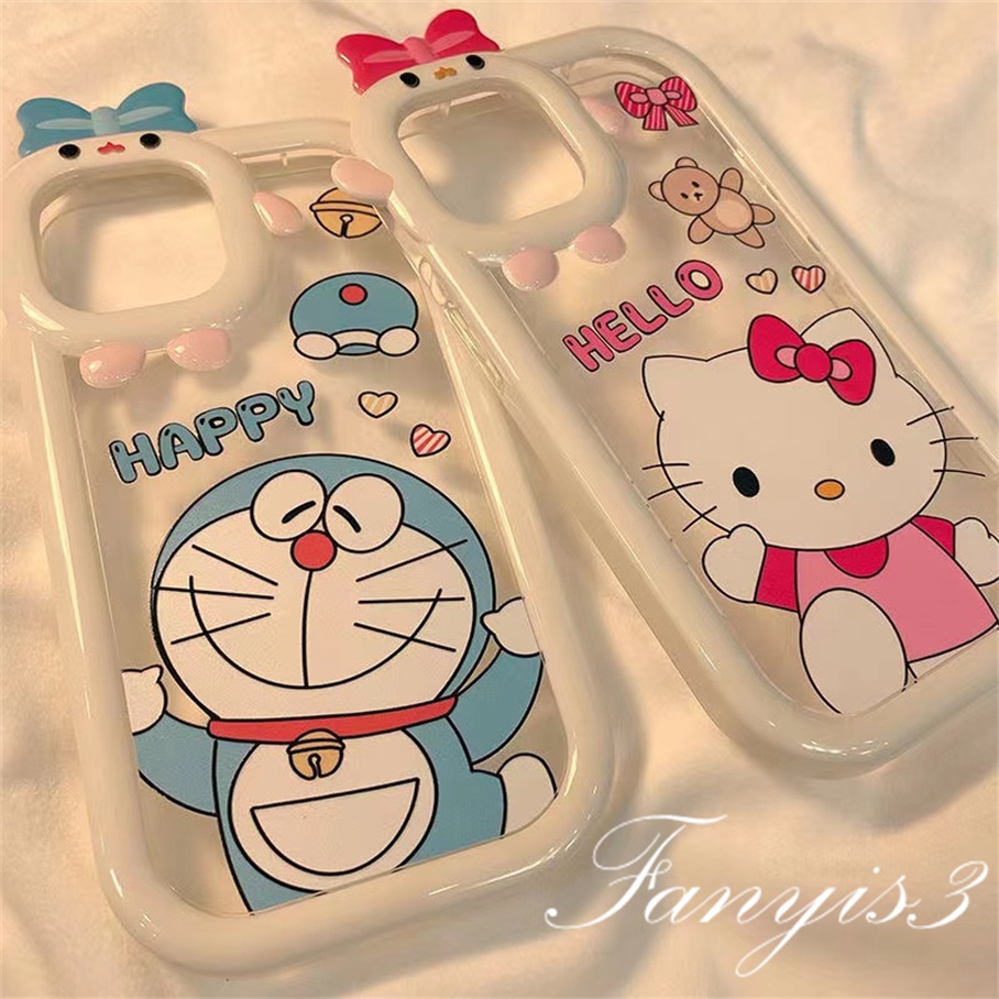 Ốp Điện Thoại Mềm Trong Suốt Hình Mèo Đeo Nơ Cho iPhone 14 13 12 11 Pro Max X XR Xs Max 8 7 6s 6 Plus SE 2020