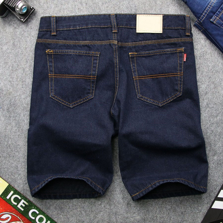 Combo 3 quần shorts jeans nam vải dày 3 màu xanh nhạt, xanh đậm, xanh đen