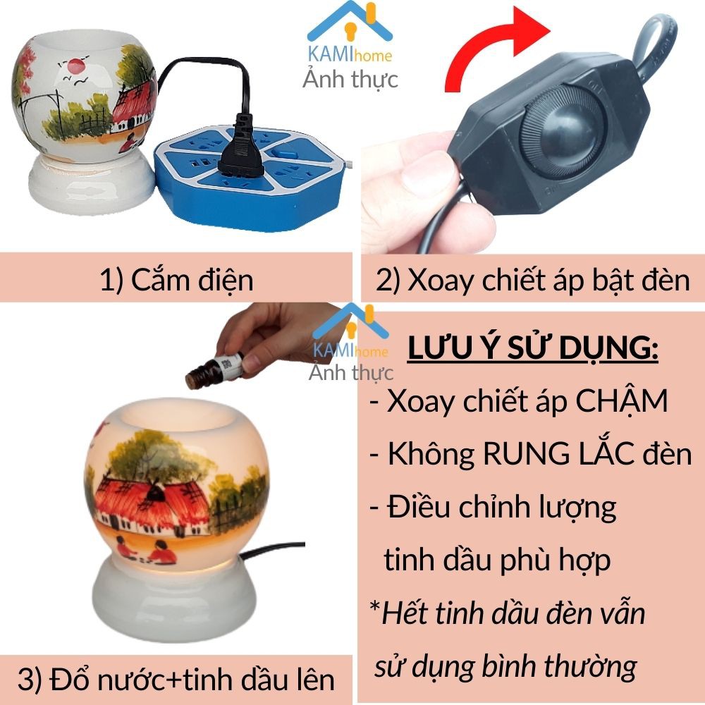 Đèn xông tinh dầu thơm phòng đuổi muỗi sứ cắm điện cỡ Lớn(Bảo hành Vỡ)Chọn kèm 1 Tinh dầu 10ml