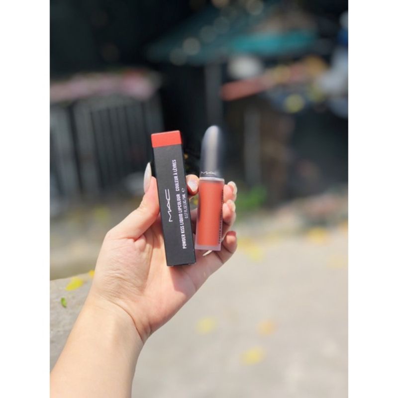 Son MAC chính hãng powder kiss liquid lipcolour Lisa blackpink_ son kem lì lâu trôi Lipstick 5ml