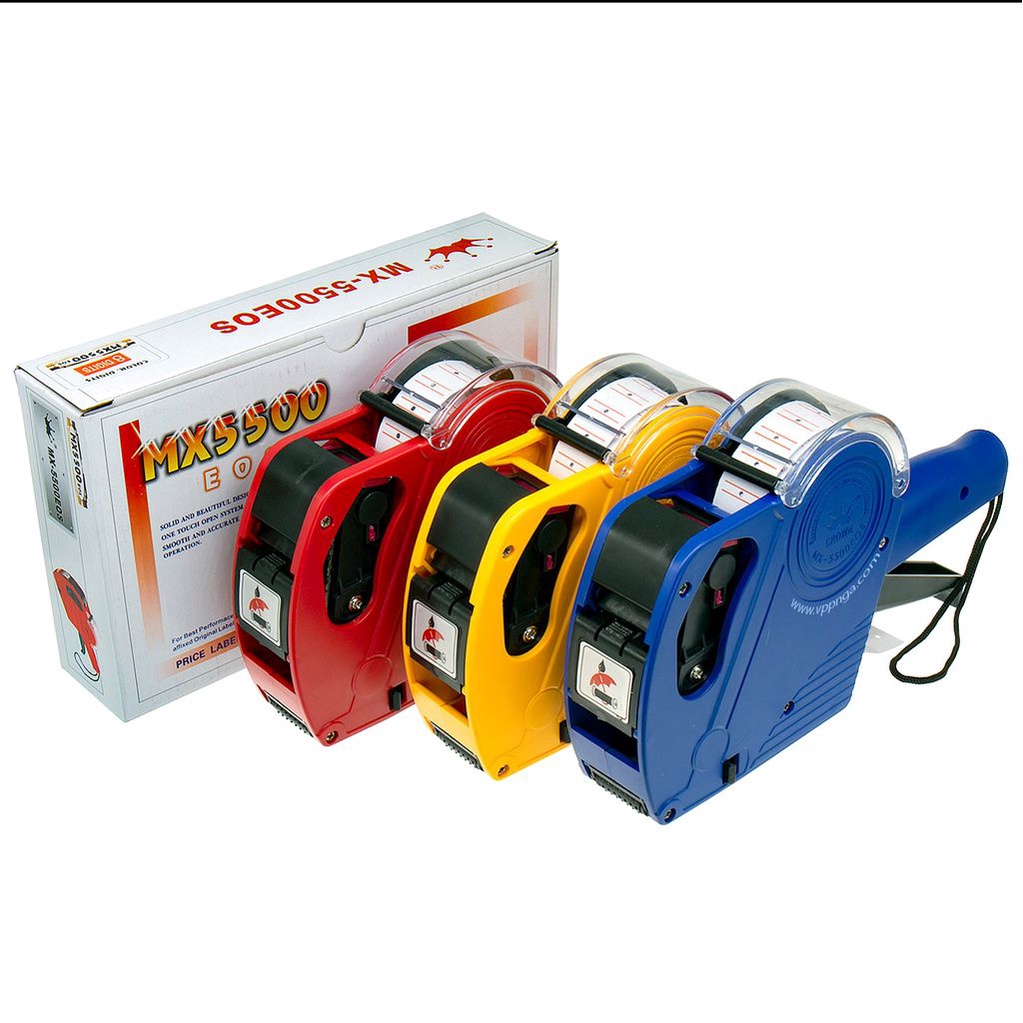 Combo máy bấm giá, giấy in team giá tiền cầm tay