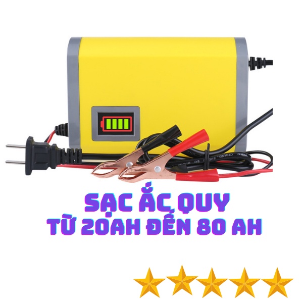 Sạc Bình Ắc Quy Dung Lượng Từ 20AH Đến 80AH - Tự Động Ngắt Khi Pin Đầy Và Có Quạt Tản Nhiệt