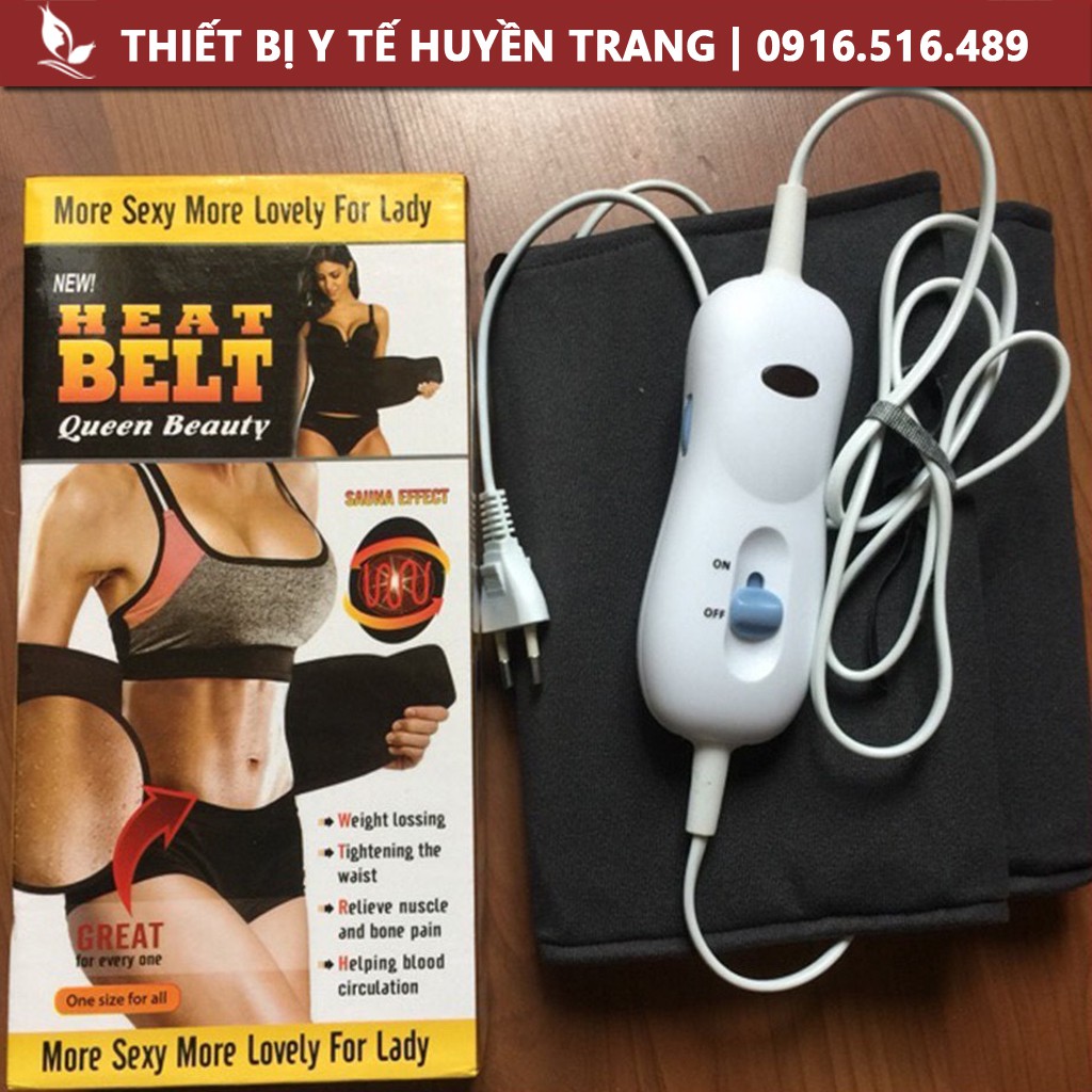 Đai Quấn Nóng Giảm Mỡ Bụng HEATING PAD Plus 9 Số [Tặng Thước Dây] Thẩm Mỹ Huyền Trang NANOCEE