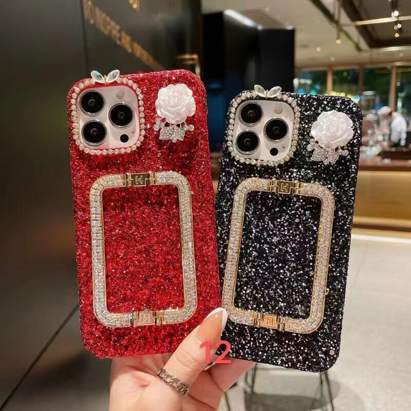Ốp Điện Thoại Tpu In Hình Hoa Hồng Kim Cương Có Giá Đỡ Cho iPhone 14 8 7 6 6S Plus 13 Pro Max 12 11 X XS XR SE 2020