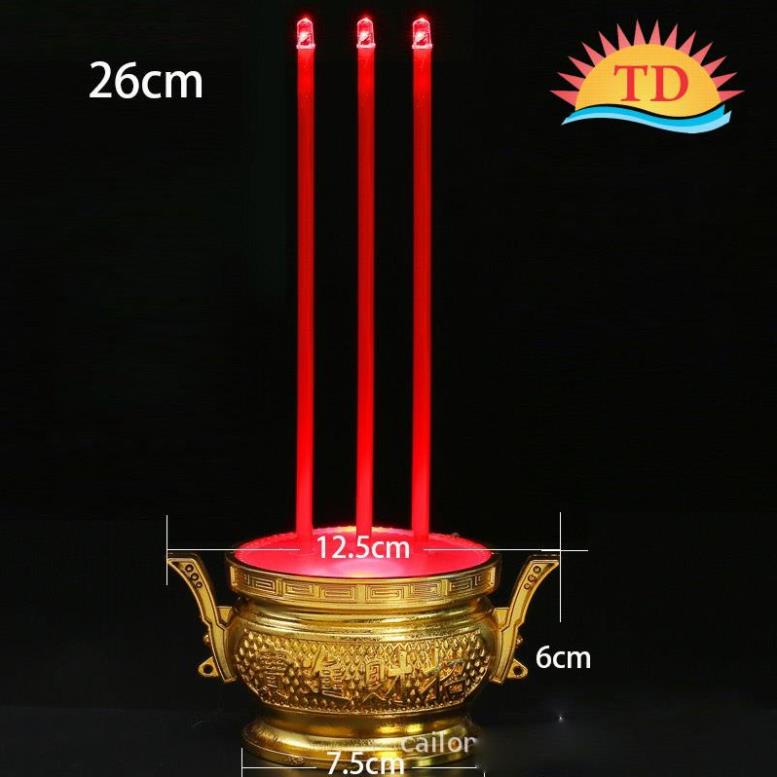 Lư hương điện tử dùng pin tiểu tiện lợi cao 26 cm hoặc 21 cm