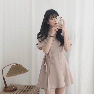 Đầm váy freesize đắp tà thắt eo 3 màu