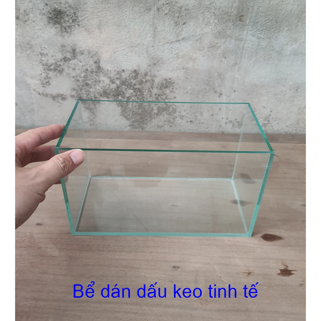 Bể cá mini 24 cm với 5 món (bể, sỏi nền, máy lọc, cây nhựa mini, cây nhựa cỡ vừa)