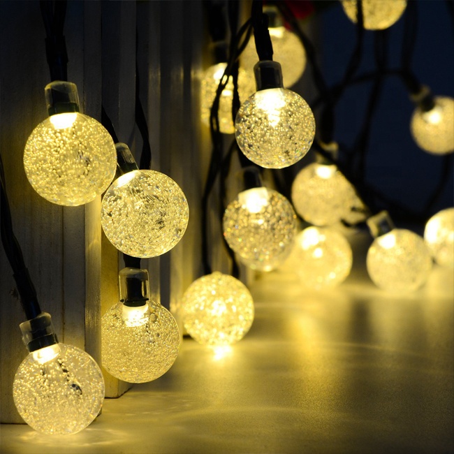 Dây đèn led bi bọt biển ánh sáng vàng dài 10m trang trí BB01