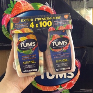Hộp đựng 100 viên nhai TUMS ULTRA STRENGTH 750mg
