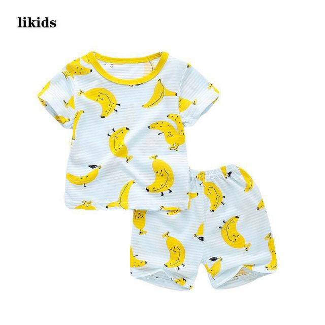 Bộ cotton tăm tre Quảng Châu Likids mùa hè cho bé trai/gái