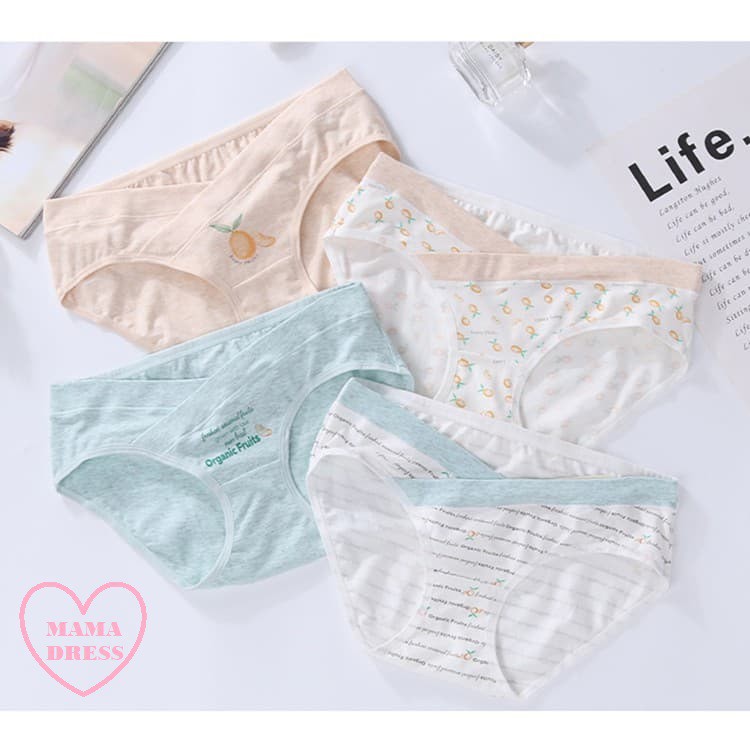 [3 NGÀY GIÁ SỐC] Set 4 QUẦN LÓT BẦU CẠP CHÉO EnjoyPreg MAMADRESS chất cotton co giãn 4 chiều cho mẹ bầu và sau sinh | BigBuy360 - bigbuy360.vn
