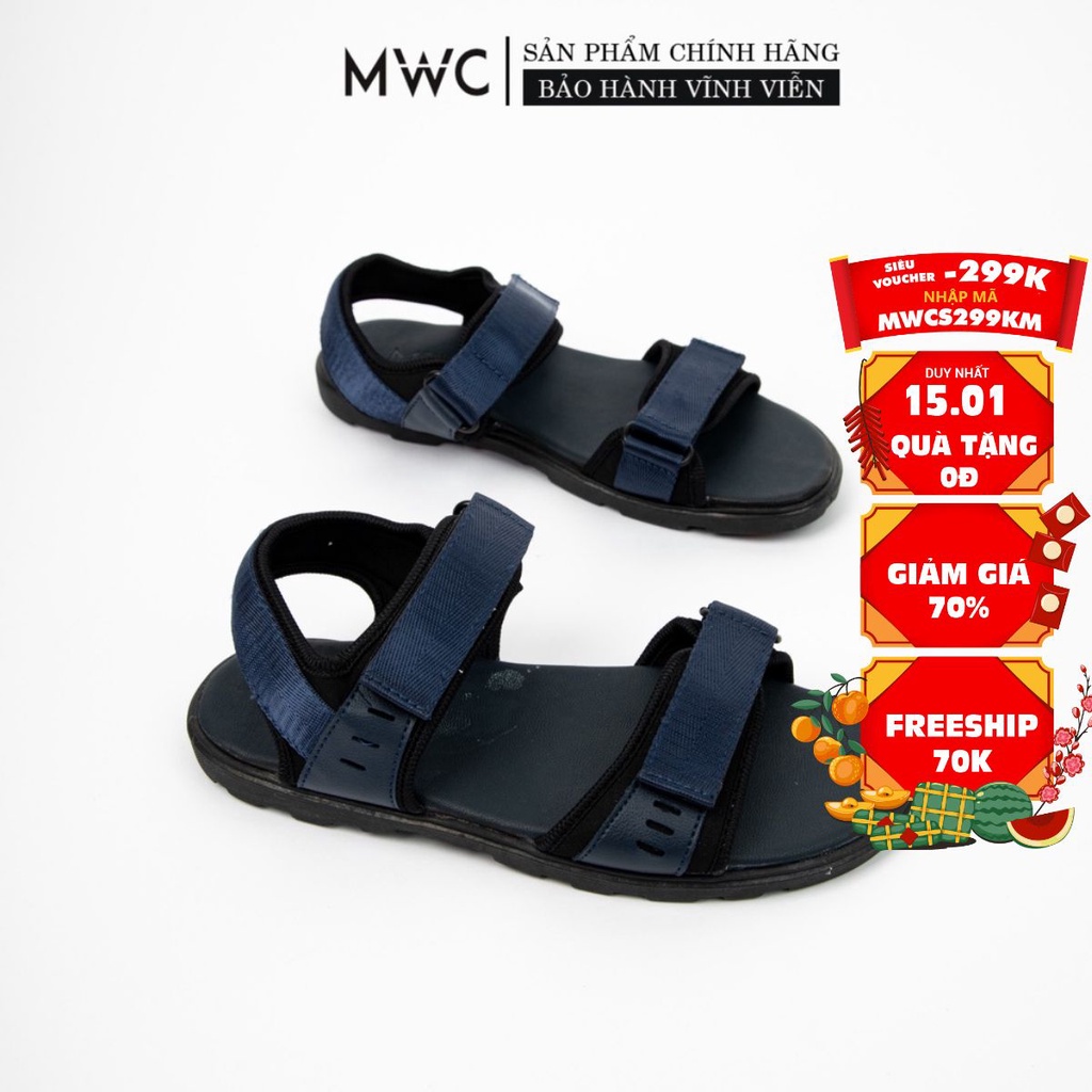 Giày Sandal Nam MWC Đế Cao Su 1.5CM Quai Dù Phối Da NASD- 7035