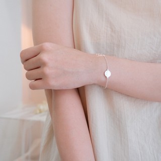 Lắc tay mặt tròn Bạc 925 - Flat bracelet