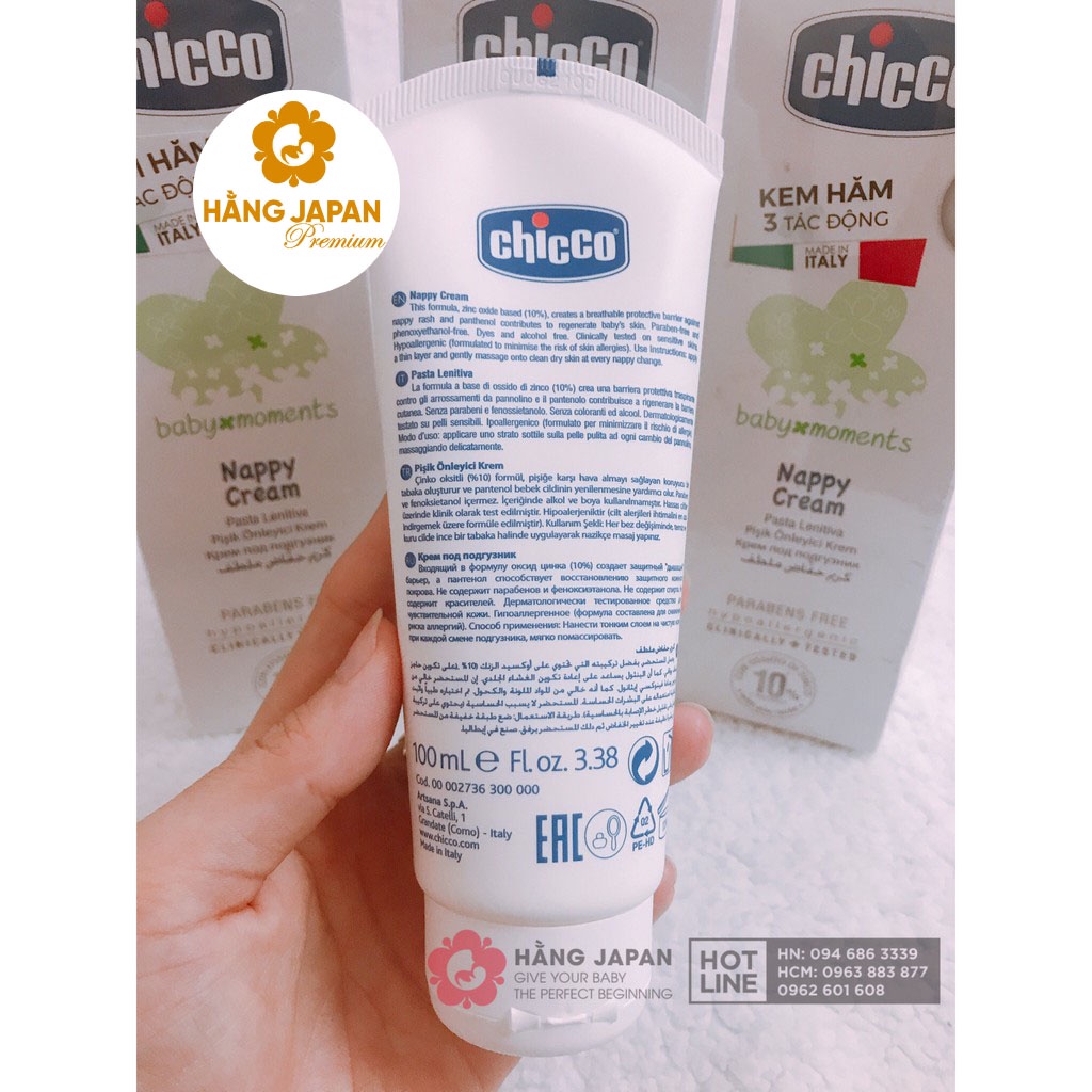 Kem chống hăm cho bé 3 tác động Chicco 100ml Hàng chính hãng