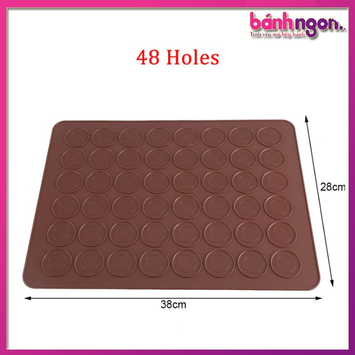 Tấm Lót Nướng Làm Bánh Macaron Bằng Silicon 48 ô