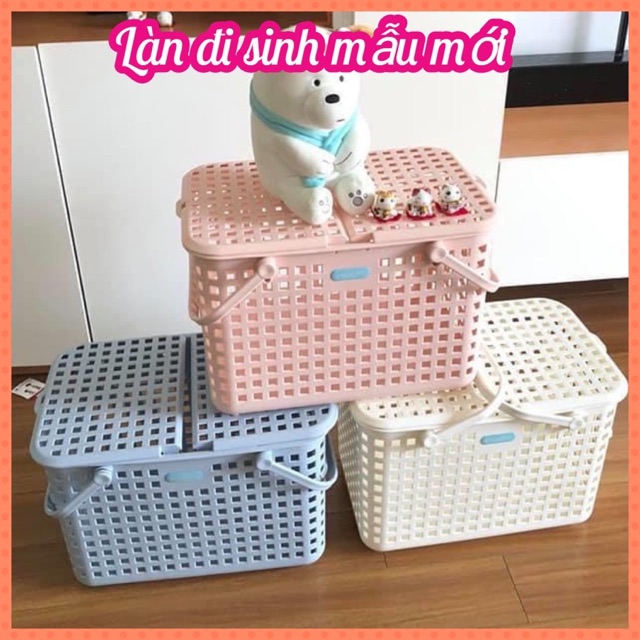 GIỎ ĐỰNG ĐỒ- Giỏ đựng đồ đi sinh - Làn đựng đồ đi sinh cao cấp INOCHI mẫu mới size lớn(46*32*31cm)