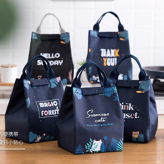 Túi đựng cơm ThankYou với lớp giấy nhôm dày, vải Oxford giữ nhiệt nóng, lạnh hiệu quả (size 18x15x24cm)