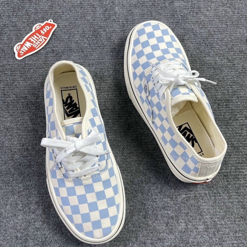 Giày thể thao SNEAKER 4M vans classic dây buộc xanh, trắng, kẻ caro nam nữ, Giày thể thao nam nữ