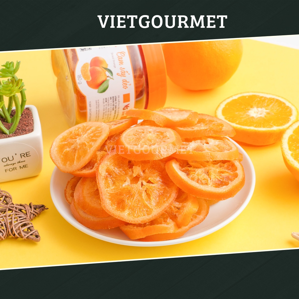 Cam sấy dẻo 150g Vietgourmet, Cam úc sấy nguyên vị thơm ngon, vị ngọt tự nhiên không hạt đồ ăn vặt healthy làm quà tặng