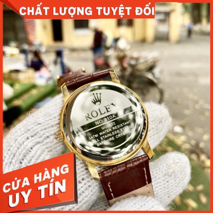 Đồng Hồ Nam RoLex Sapphire R031 Case 38mm Mặt TRẮNG trăng khuyết Máy Pin Nhật