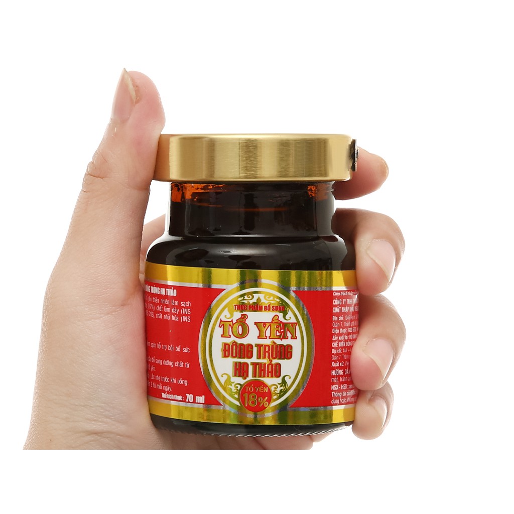 Hộp 6 Hũ Tổ Yến 18% Chưng Đông Trùng Hạ Thảo Sài Gòn Alpha 70ml