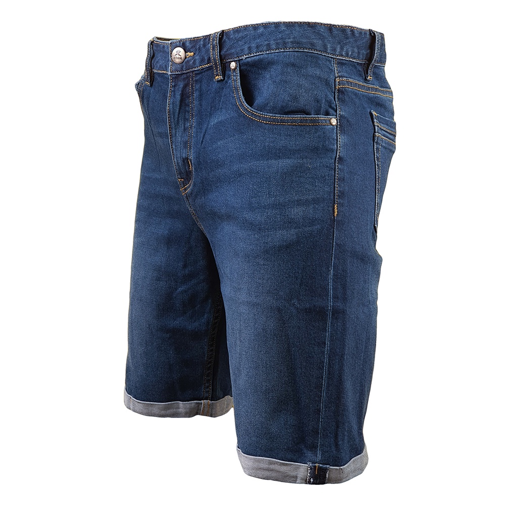 Quần Short Jean Nam Andromeda Phom Xuông Vải Dày Không Co Dãn Không Ra Màu
