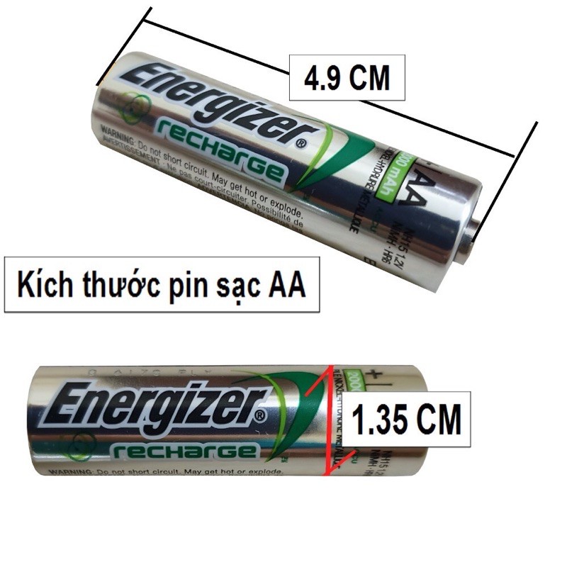 Bộ Sạc Nhanh Tự Ngắt Energizer AA AAA Chính Hãng CHVCM4 Kèm 4 Pin Sạc AA 2.000 mAh