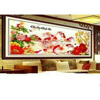 Tranh gắn đá Cửu ngư quần hội.