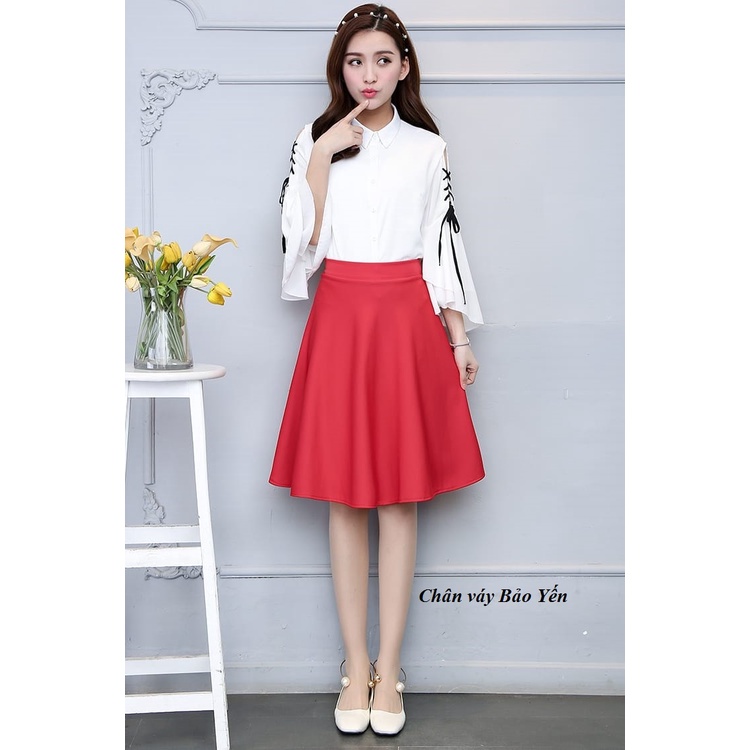 Chân váy xòe dài 50cm có quần trong-  M40