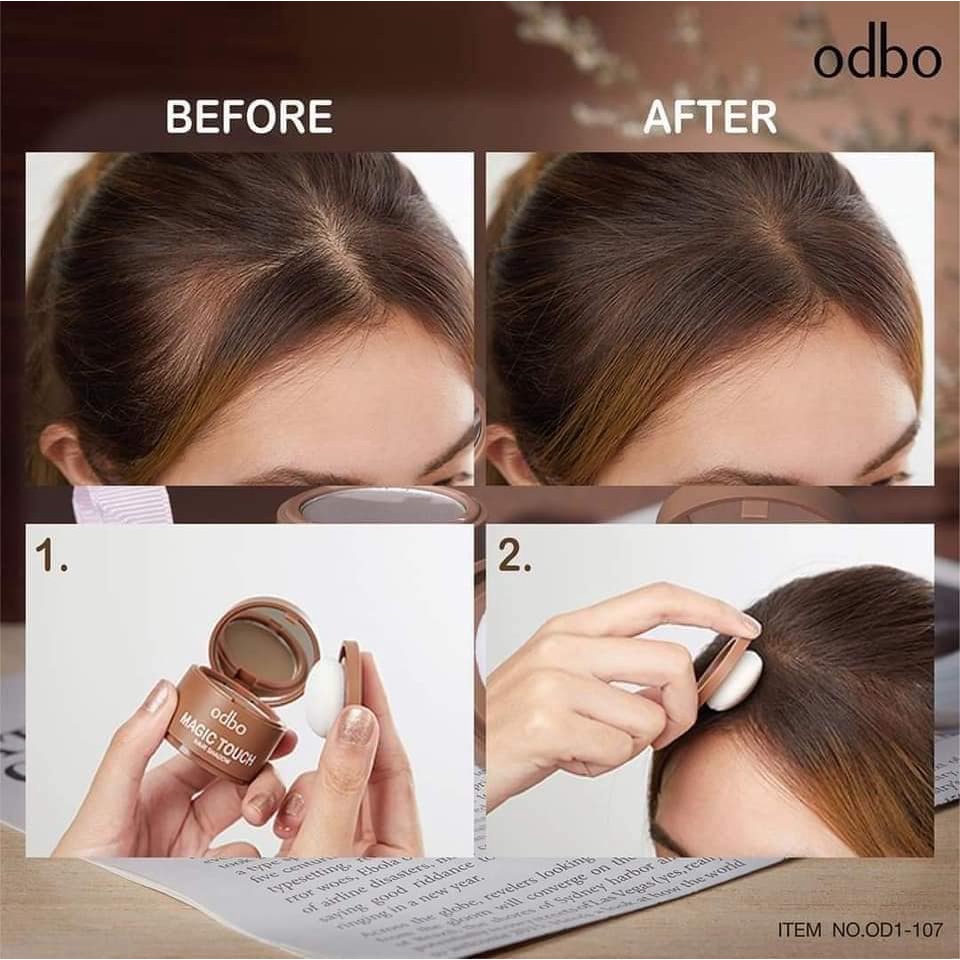 01 Phấn Che Khuyết Điểm Tóc Thưa &amp; Hói ODBO Magic Touch Hair Shadow