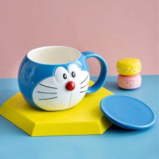 (CỐC MÈO MÁY DOẢEMON (có sẵn cốc mèo nắp)