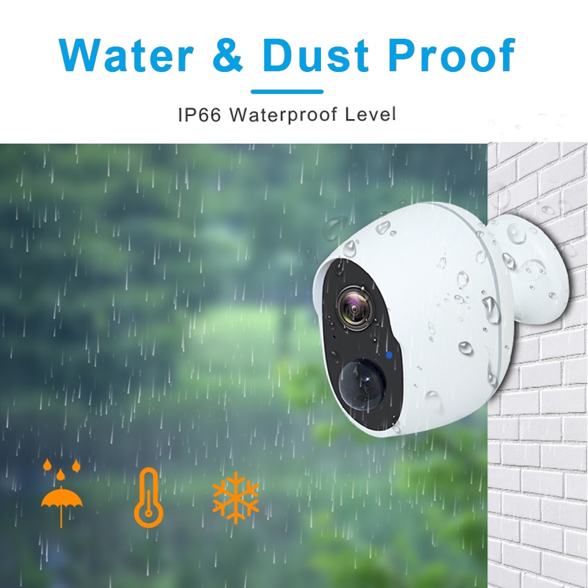 Pin 2MP 6000mAh IP65 Thông Minh IP WiFi Không Dây Có Thể Sạc Lại Dùng Trong Nhà Và Ngoài Trời Siren AS-IP821BH