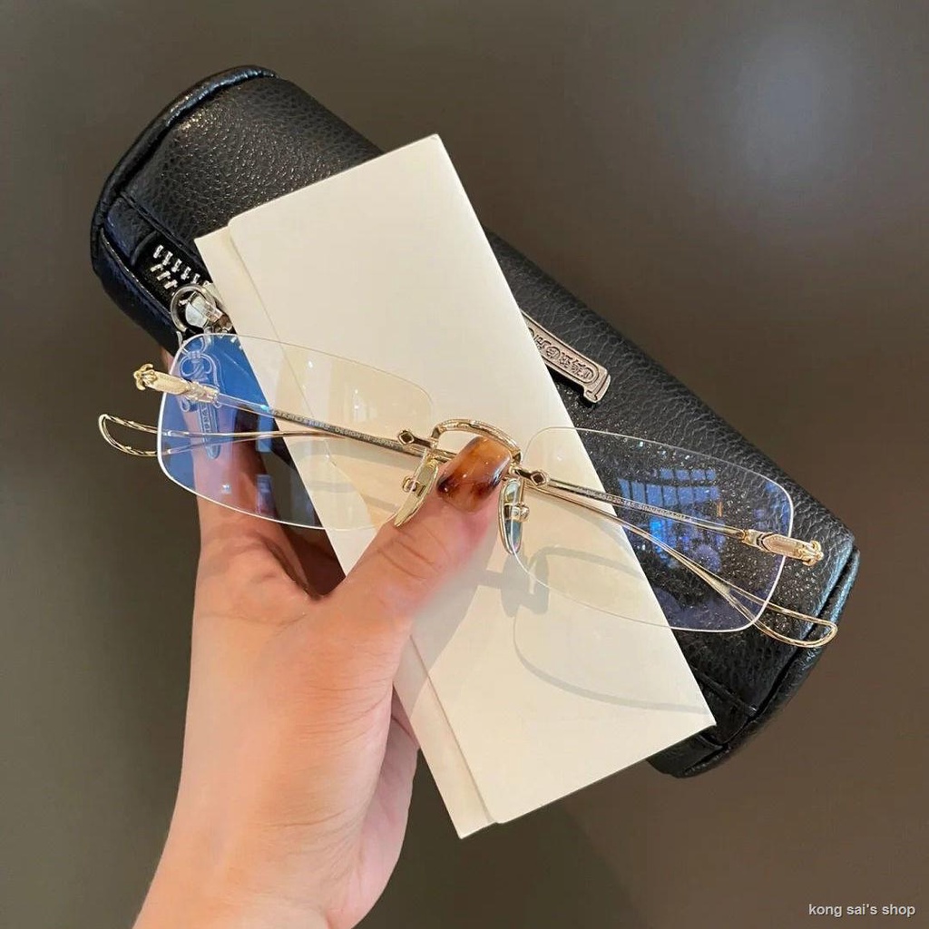 Kính Mát Không Gọng Siêu Nhẹ Không Gọng Màu Vàng Mới 2021 Phong Cách Hàn Quốc Thời Trang Cho Nam Và Nữ