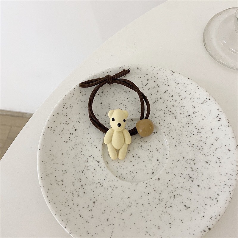 Cột tóc và kẹp tóc gấu teddy và hoa nhựa phong cách Hàn Quốc Mua Tất (muatatshop)