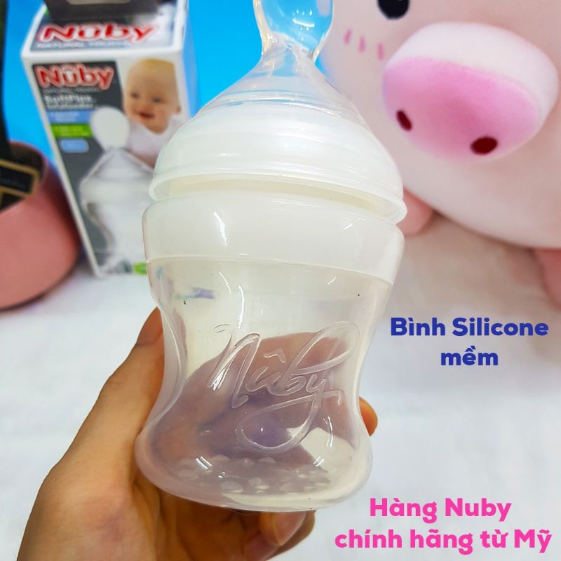 BÌNH BÓN SỮA, ĂN DẶM SILICONE NYBY CHO BÉ TỪ 3 THÁNG TUỔI