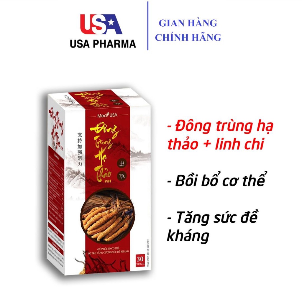 Cao đông trùng hạ thảo, cao linh chi tăng sức khỏe, tăng sức đề kháng - 30 viên [Đông trùng hạ thảo PH chai đỏ]