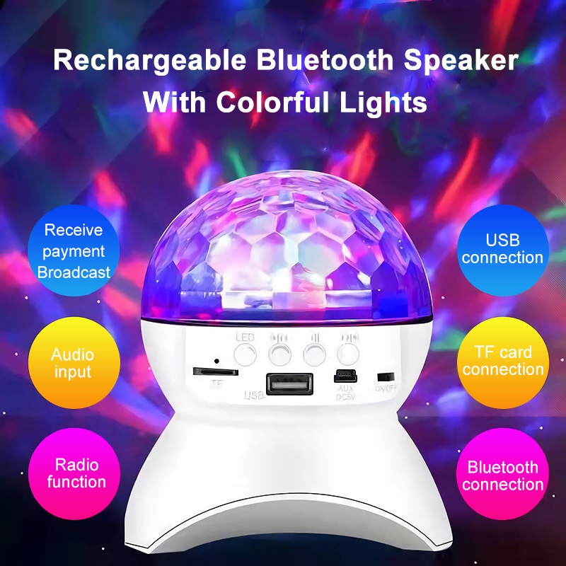 Đèn chiếu hình BJONE L740 LED kiêm loa bluetooth sạc USB kiểu disco chơi nhạc MP3 trang trí sân khấu tiệc tùng karaoke