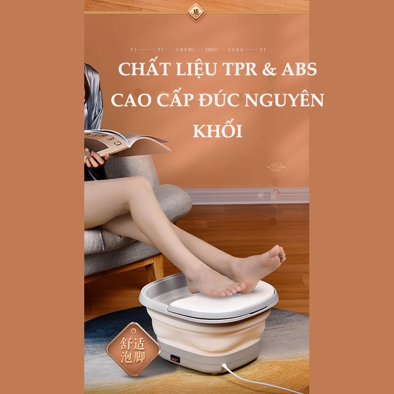 Chậu ngâm chân, bồn ngâm chân massage gấp gọn, tự động đun nóng nước trong thời gian ngắn, giữ nhiệt độ nước ổn định