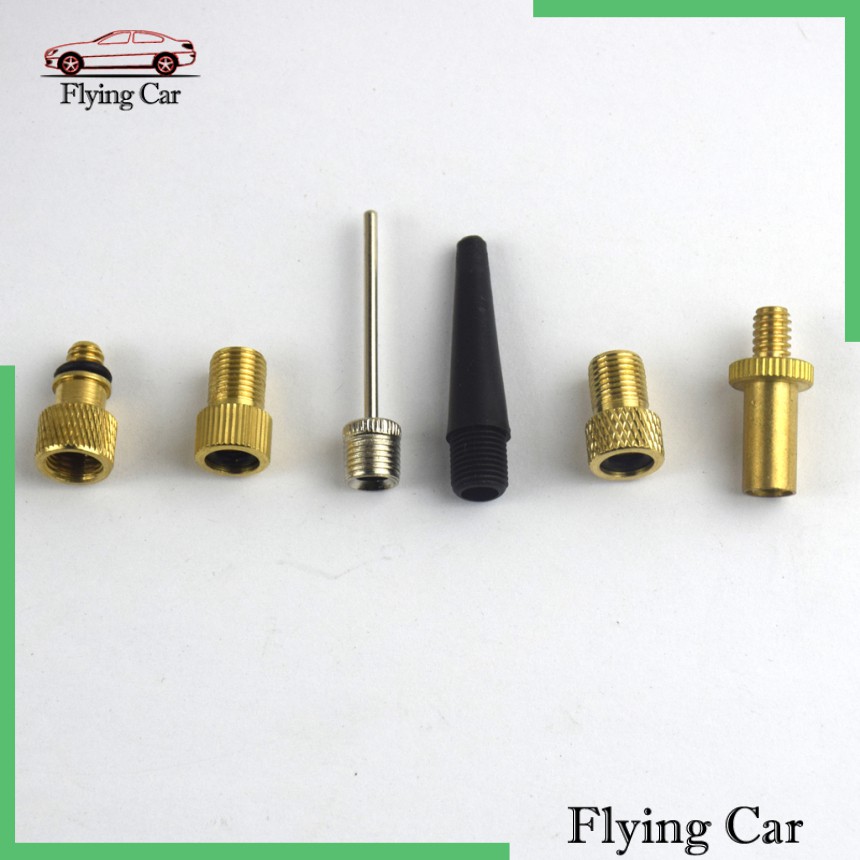 Set 6 Đầu Nối Van Bơm Hơi Xe Đạp / Ô Tô / Mô Tô Chuyên Dụng Chất Lượng Cao