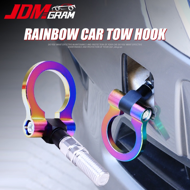 Móc Kéo Xe Hơi Bằng Hợp Kim Màu Cầu Vồng Trang Trí Ô tô phía trước Vít cầu vồng Vòng an toàn chống thấm nước thay thế ô tô Phụ kiện ngoại thất ô tô