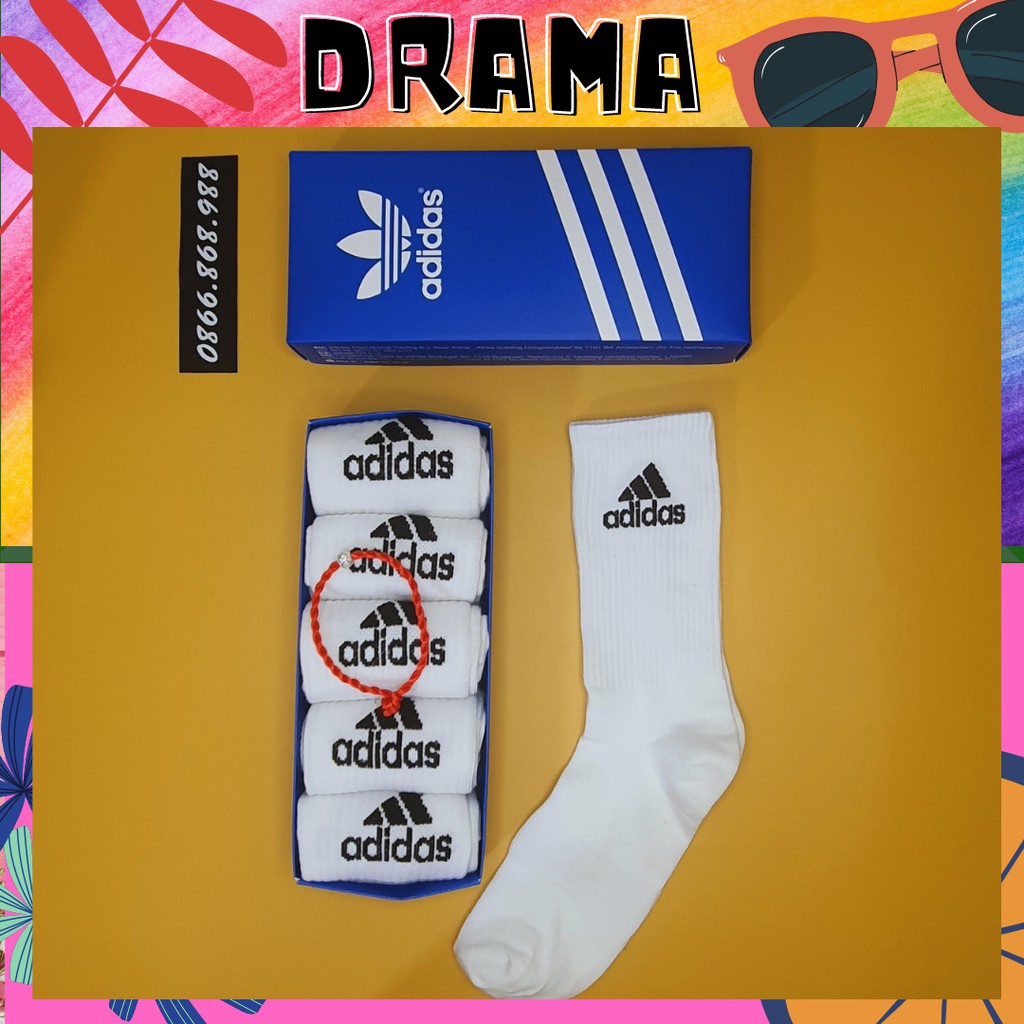 Combo Tất Vớ Adidas Cổ cao Fullbox Cao Cấp Hàng xuất dư Dệt tỉ mỉ Logo sắc nét Hộp quà tặng PHỤ KIỆN DRAMA MS005