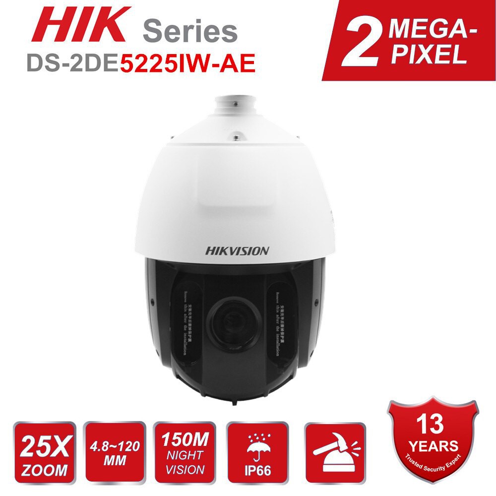 Camera IP SpeedDome quay quét 2MP HIKVISION, PTZ DS-2DE5225IW-AE, Zoom số 16x, zoom quang 25x (chính hãng Hikvision VN)