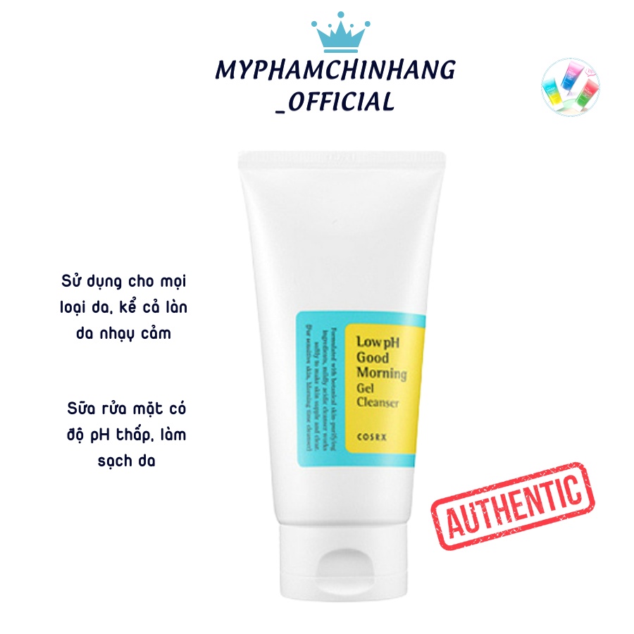 Sữa rửa mặt Cosrx Low Ph Good Morning Gel Cleanser Dịu Nhẹ, Ngăn Ngừa Mụn 150ml