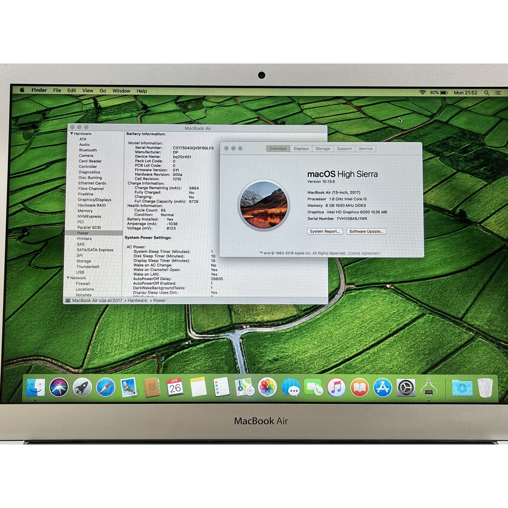 Máy tính Macbook Air (13 inch, 2017) Core i5 / RAM 8GB / SSD 128GB MQD32