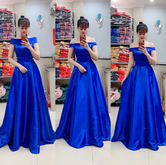 ĐẦM DẠ HỘI 2 IN 1  CỔ CAO NỮ HOÀNG - BẸT VAI ( HÌNH THẬT 1000% )