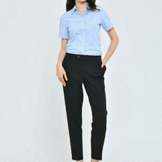 631-12 Áo sơ mi Thái Hòa xanh dương sọc caro nhỏ