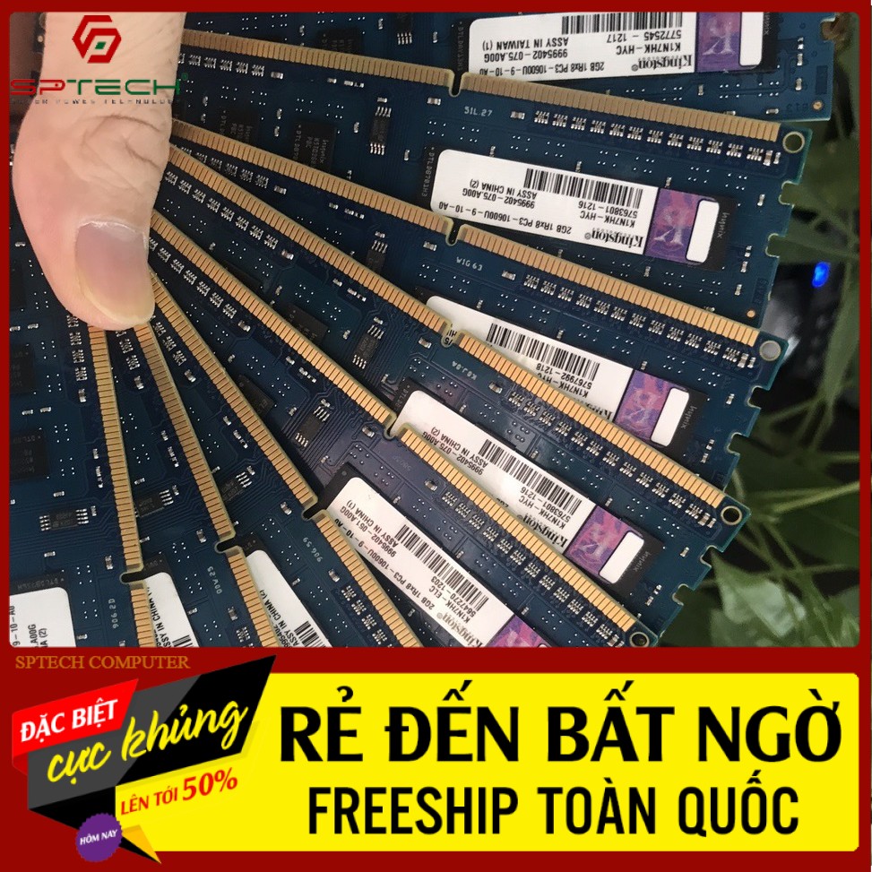 RAM 💎𝓕𝓡𝓔𝓔𝓢𝓗𝓘𝓟💎 BỘ NHỚ Ram DDR 3 - 2GB/4GB Bus 1333 Kingston ( BH 36 Tháng ) SPTECH COMPUTER