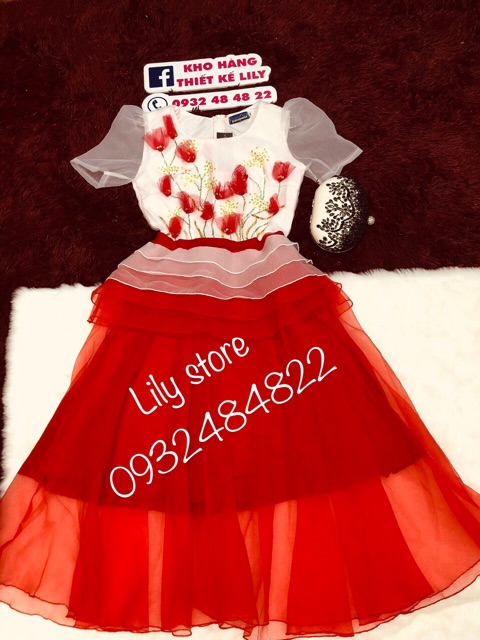 Ảnh và video thật 10000% ! Đầm xoè phối hoa