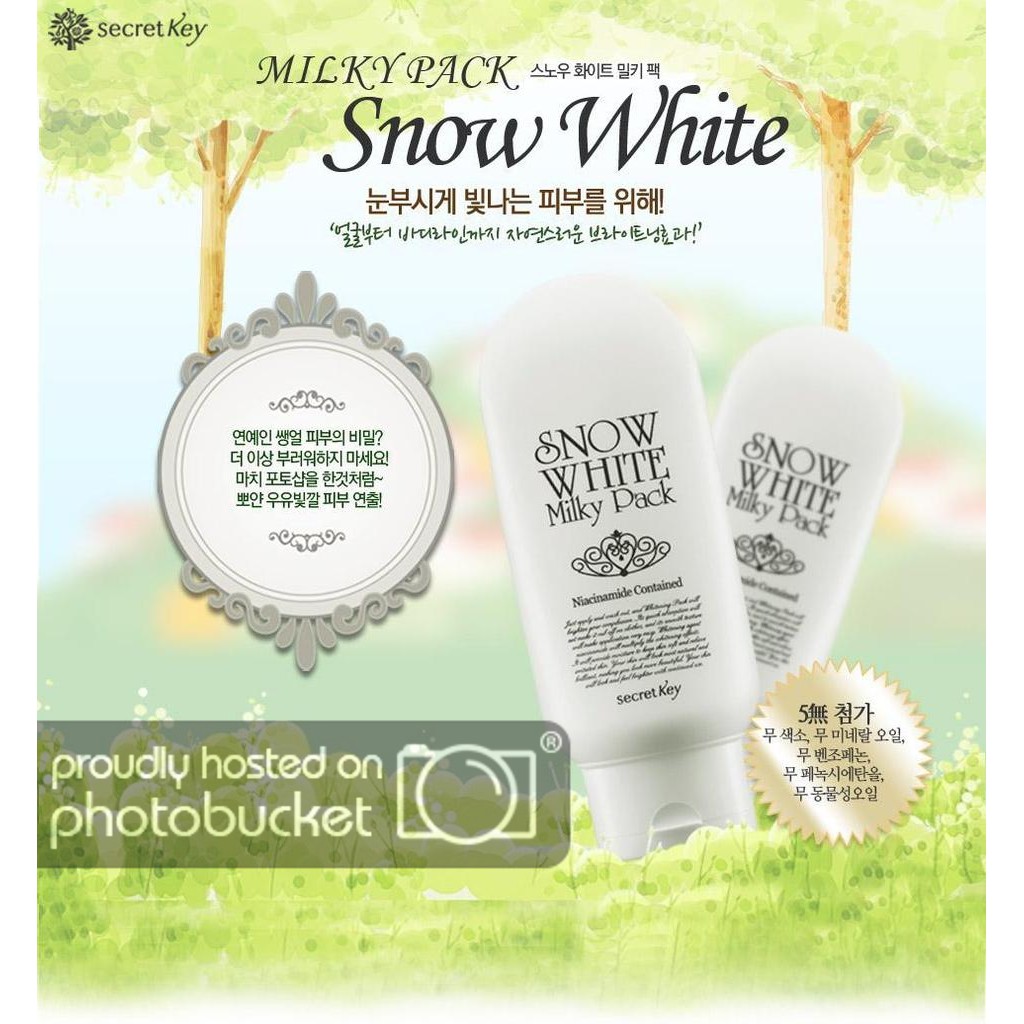 [CHÍNH HÃNG] Kem tắm trắng mặt và toàn thân Secret Key Snow White Milky Pack 200g