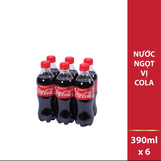 [LỐC 6 CHAI] Coca cola vị nguyên bản chai 390ml